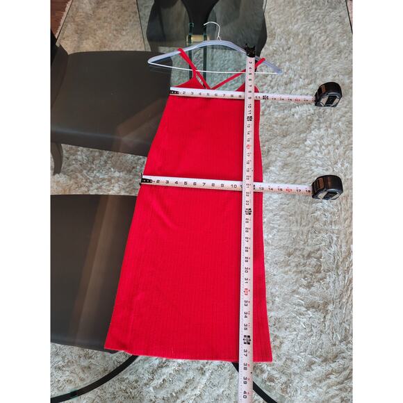 Windsor Knit Bodycon Dress Women Size Small Red Sleeveless Crisscross Back - Picture 9 of 9